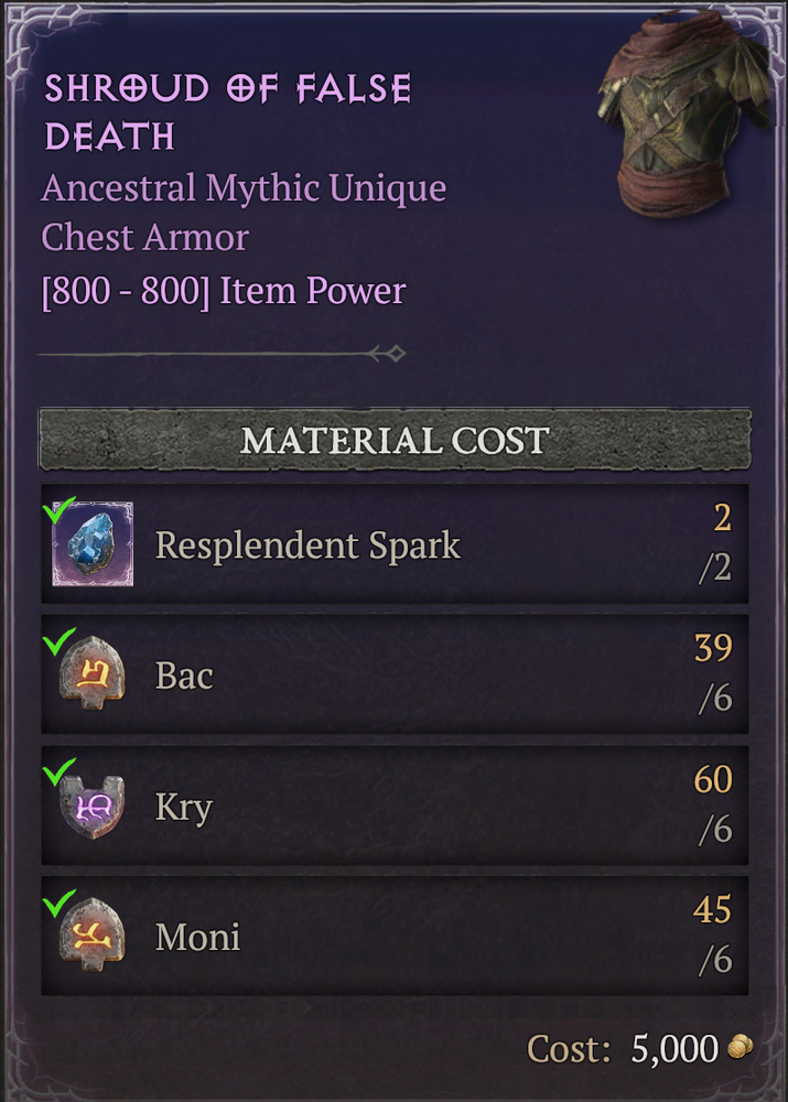 Diablo 4 Eternal Realm Rune Pack(18 Runes Each Pack) for crafting Myth Unique