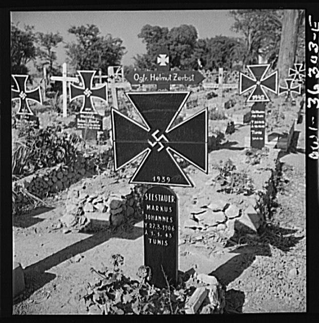 Photo:Tunis Tunisia German Military Cemetery 1939 Iron Cross Graves