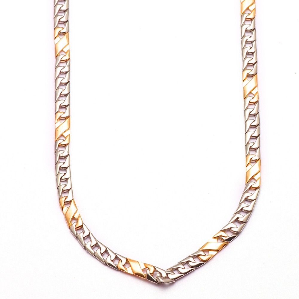 5.2MM Curb Chain for Men 20 Platinum and Rose Gold 42.21g