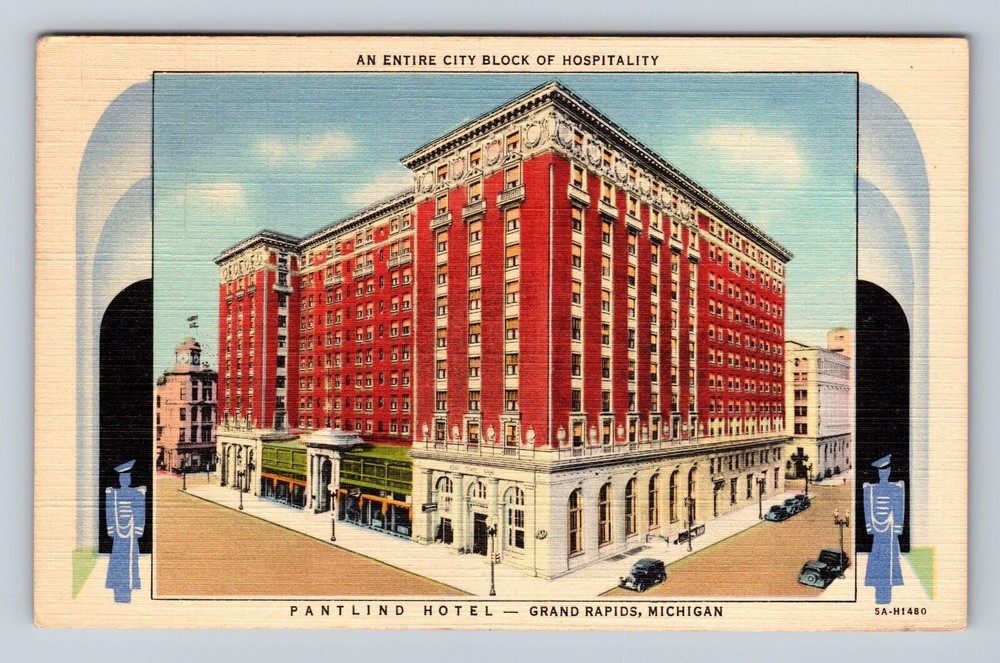 Grand Rapids MI-Michigan, The Pantlind Hotel, Advertising, Vintage Postcard