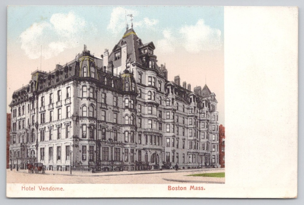 Hotel Vendome Boston Mass. Poly Chrome Undivided Back Postcard