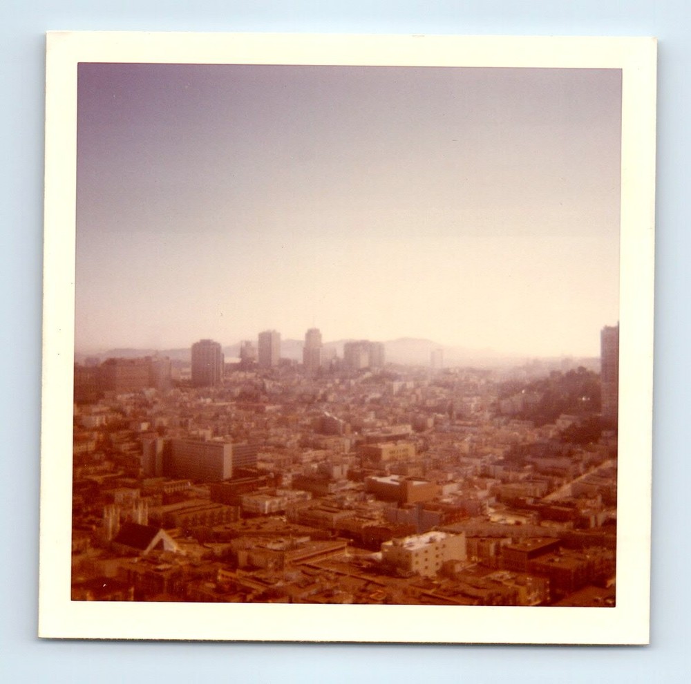 Old Vintage Square Color Photo DOWNTOWN CITY SKYLINE SAN FRANCISCO CALIFORNIA
