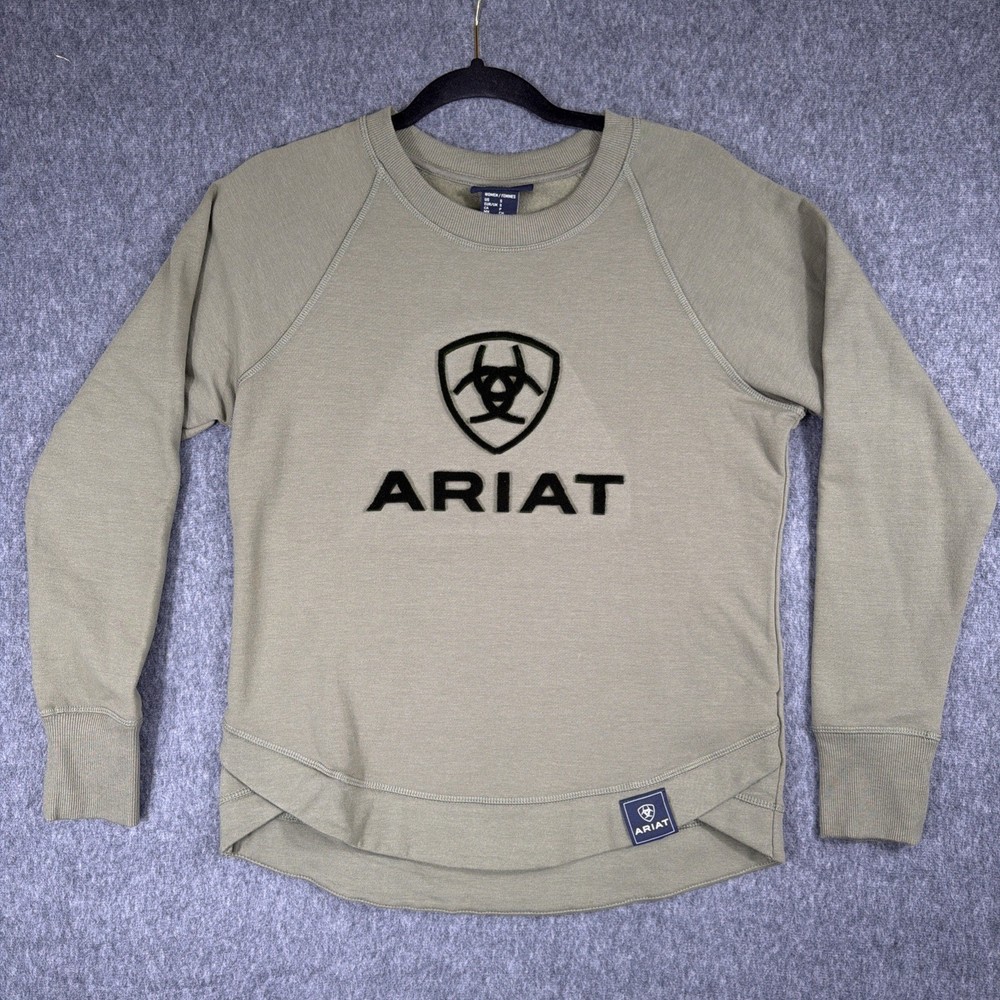 Ariat Sweater Women’s S Benicia With Green Velour Logo NWT