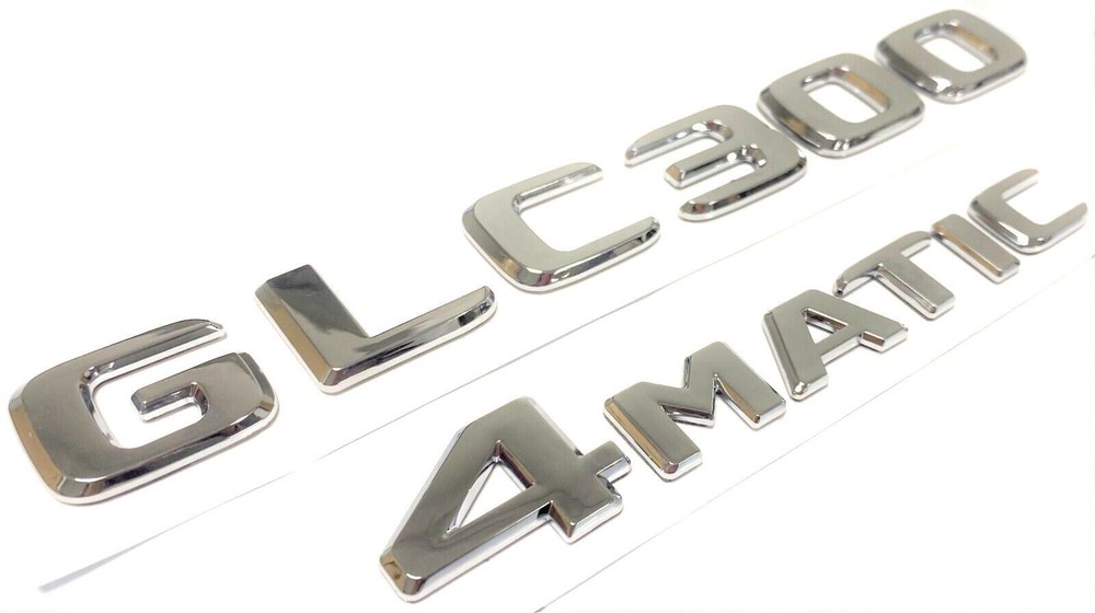 Hot GLC300+4MATIC Chrome Rear Trunk Emblem Badge Nameplate Decal Number Sticker