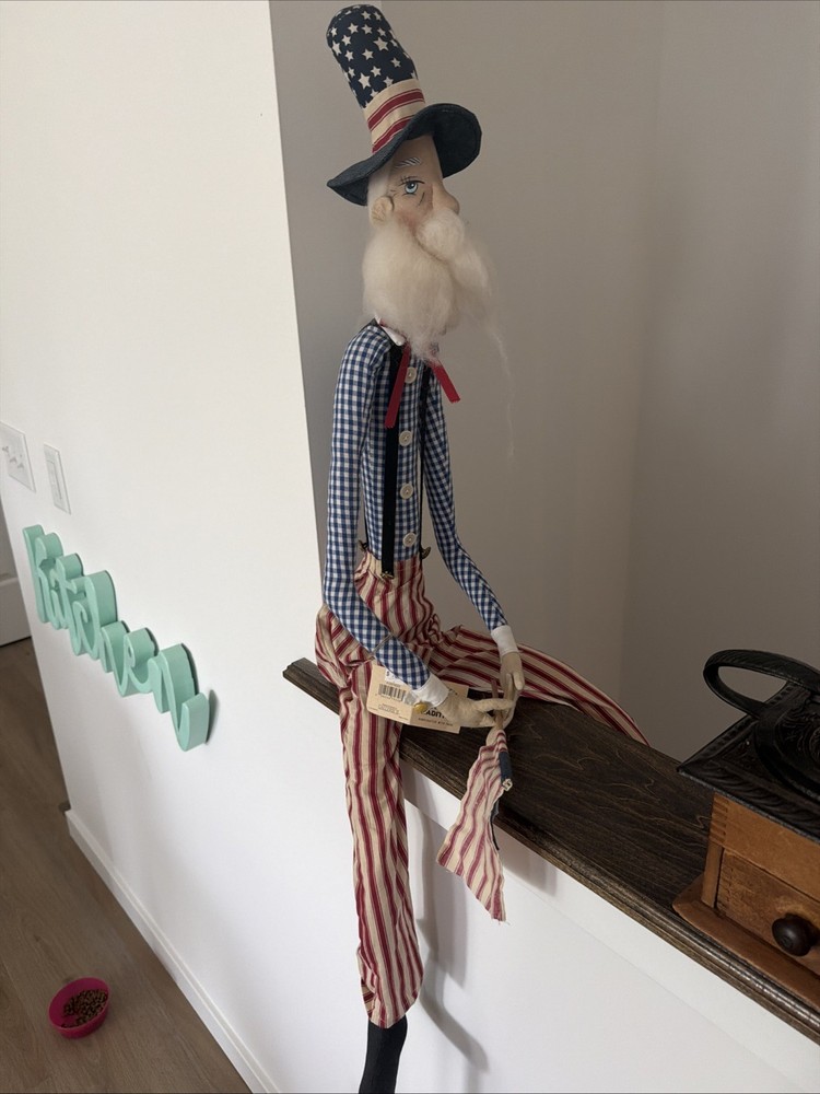 Joe Spencer's Gathered Traditions Freedom Sam Large Doll American Flag
