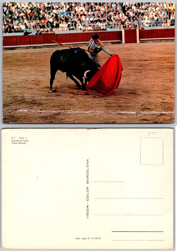 Continental Bullfighter Barcelona Postcard