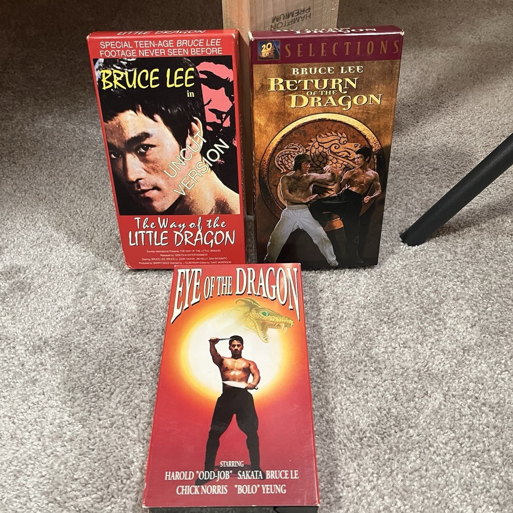 Lot Of 3 Bruce Lee VHS ,Way Of  The Dragon, Eye Of The Dragon, Return Of Dragon