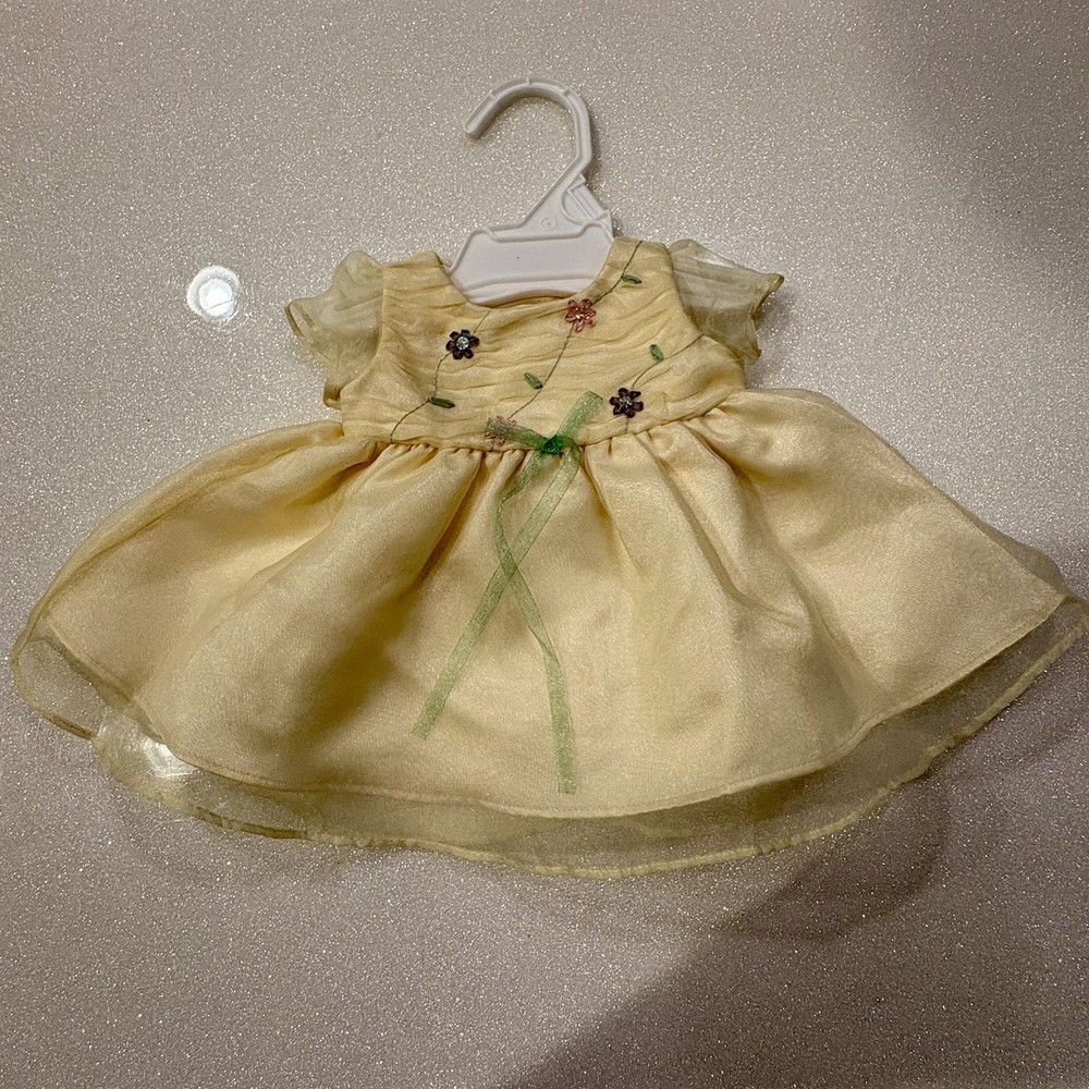 American Girl Bitty Baby Doll Garden Fairy Dress Only Yellow Floral Flowers