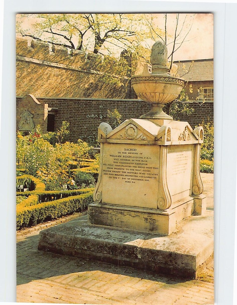 Postcard Tomb of Admiral Bligh of The Bounty Garden Museum London England