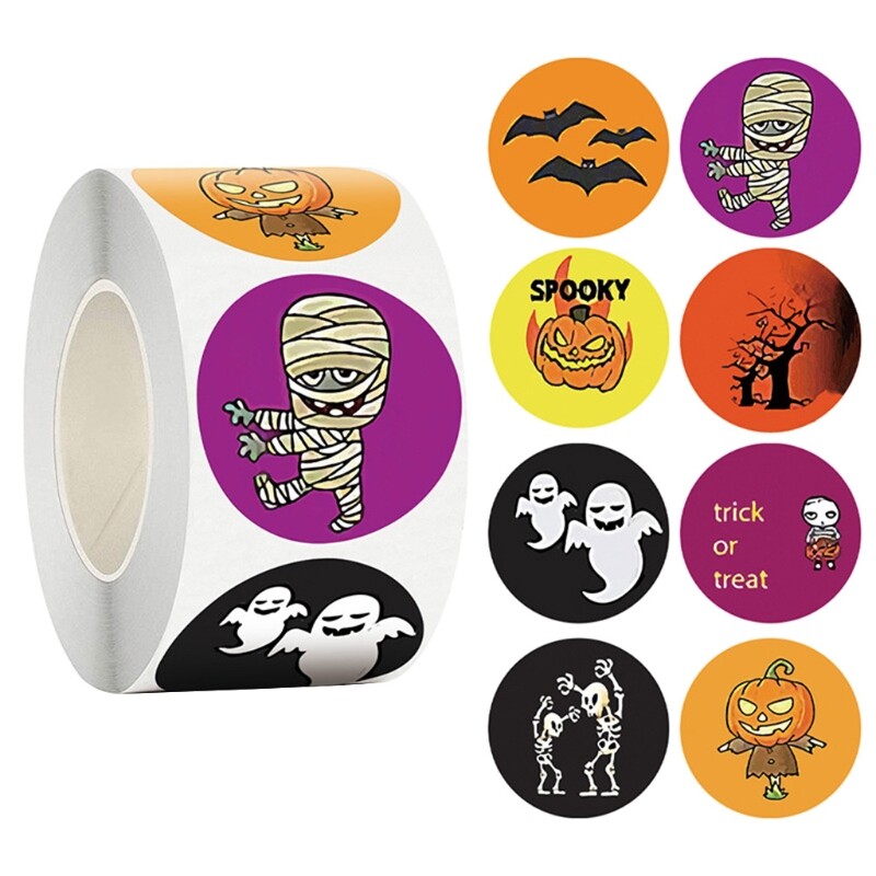 500Pcs Halloween Gift Box Stickers for Boutique Packaging