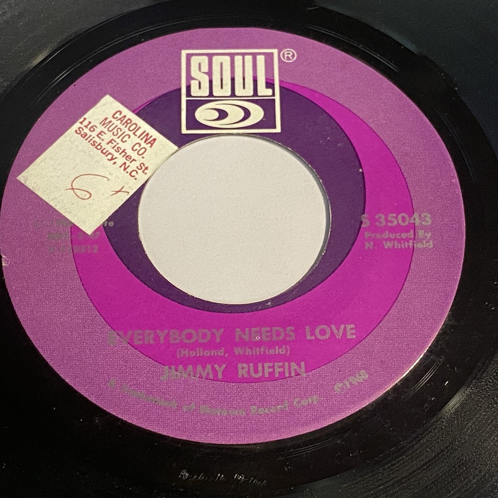Jimmy Ruffin: Everybody Needs Love / I'll Say Forever 45 - Soul - Soul