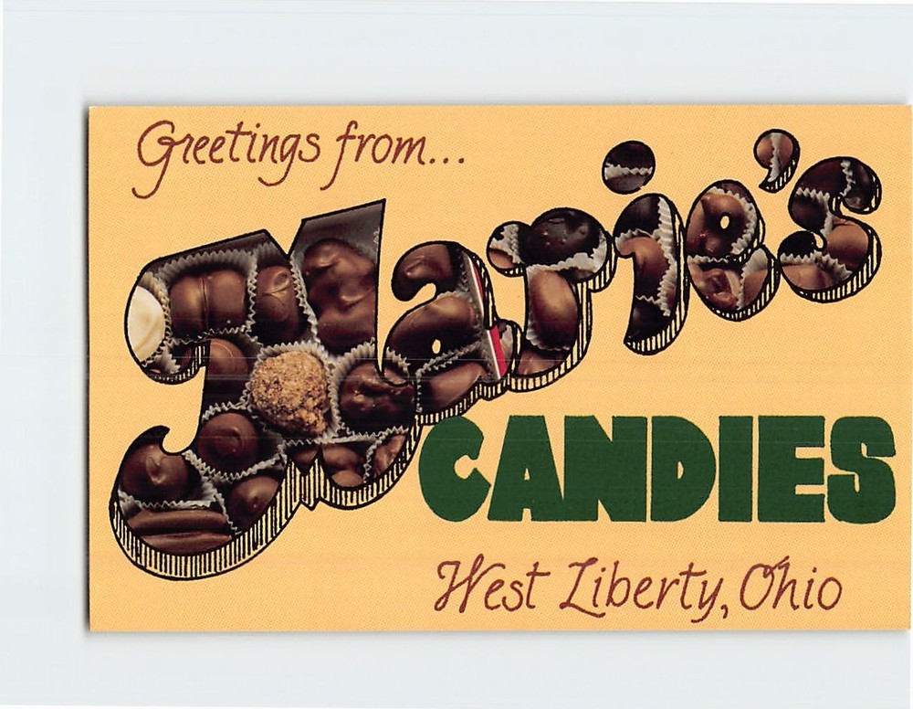 Postcard Greetings from Marie's Candies West Liberty Ohio USA