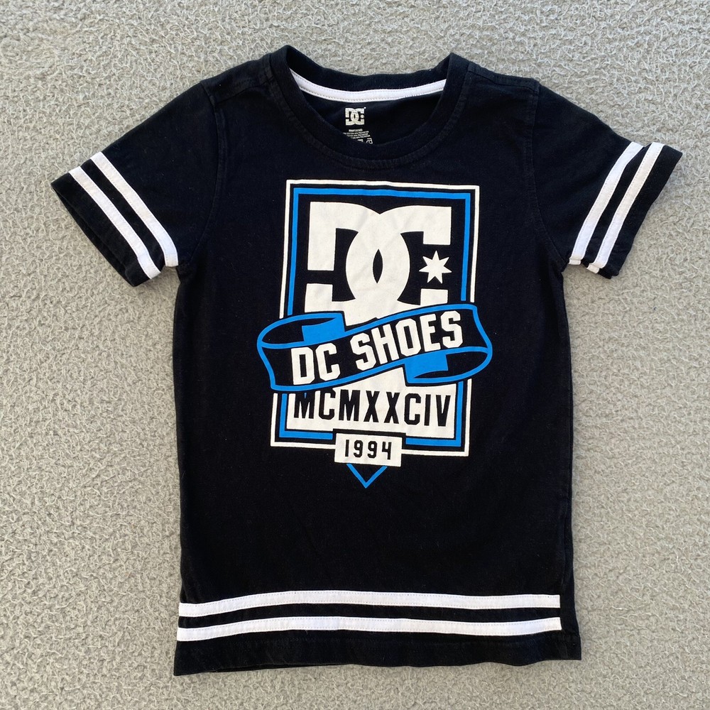 DC Shoes Skateboard T-Shirt Boys Size 6 Black Short Sleeve Graphic Print