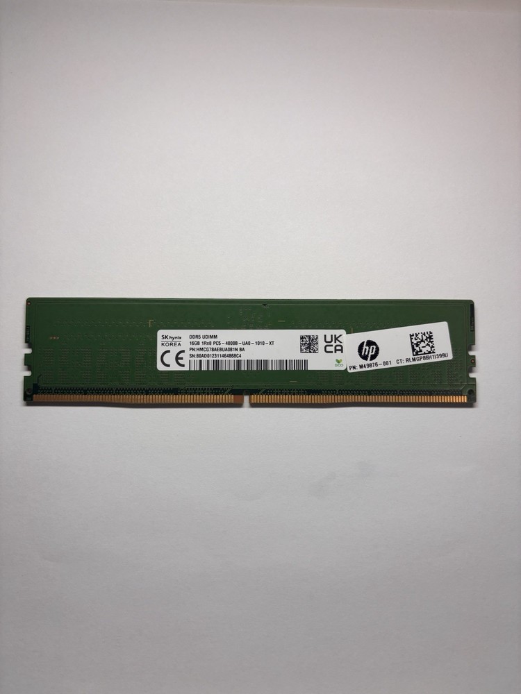 SK Hynix 16GB DDR5 UDIMM 1Rx8 PC5-4800B-UA0-1010-XT Desktop Memory