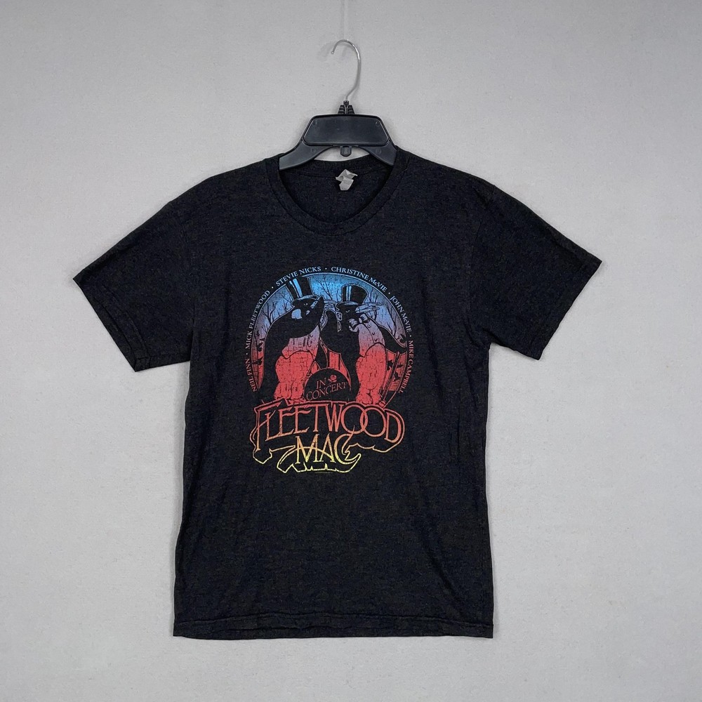 Fleetwood Mac Shirt Mens Small Black Band Tour Concert Graphic Tee Music Penguin