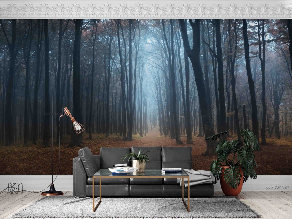 3D Fog Forest Scenery Wall Murals Wallpaper Murals Wall Sticker