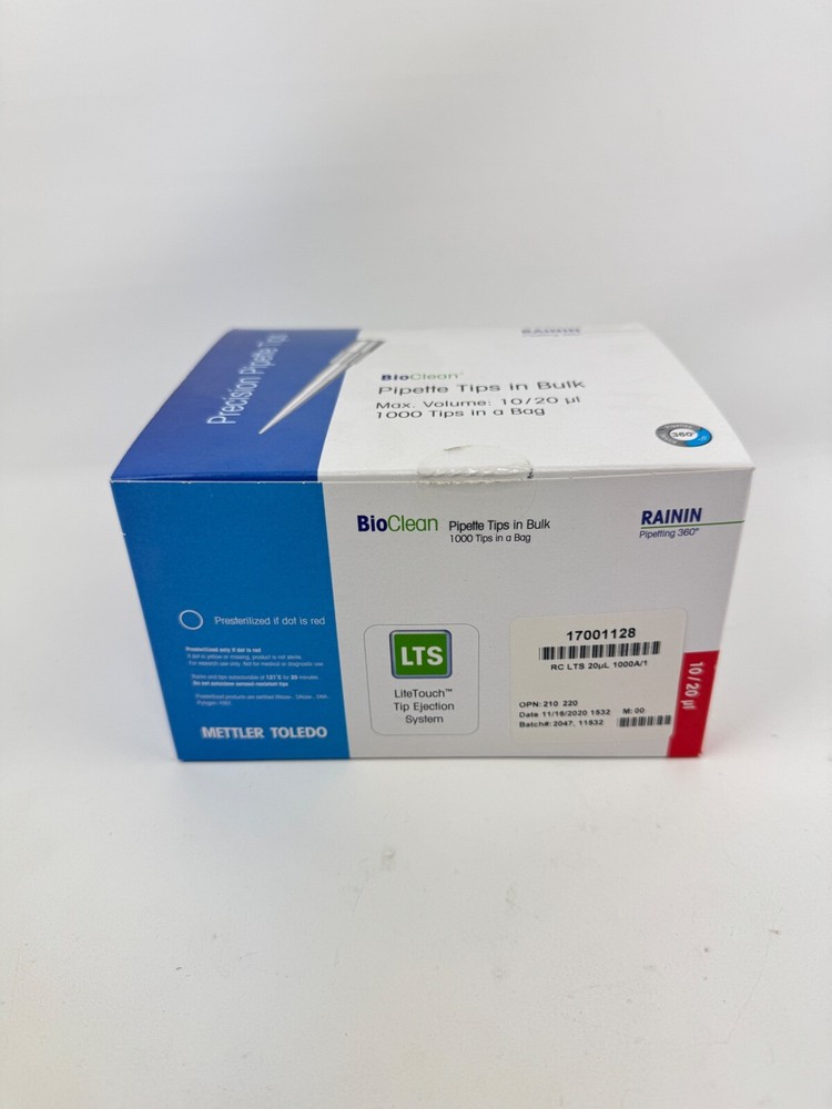 METTLER TOLEDO BioClean 17001128 Pipette Tips RC LTS 20uL 1000A/1