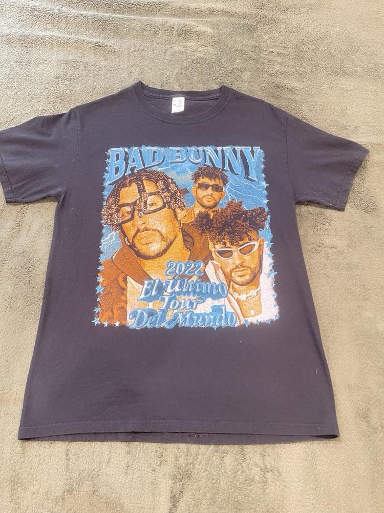 Bad Bunny Shirt Mens Large Black 2022 El Ultimo Tour Del Mundo Concert Tour