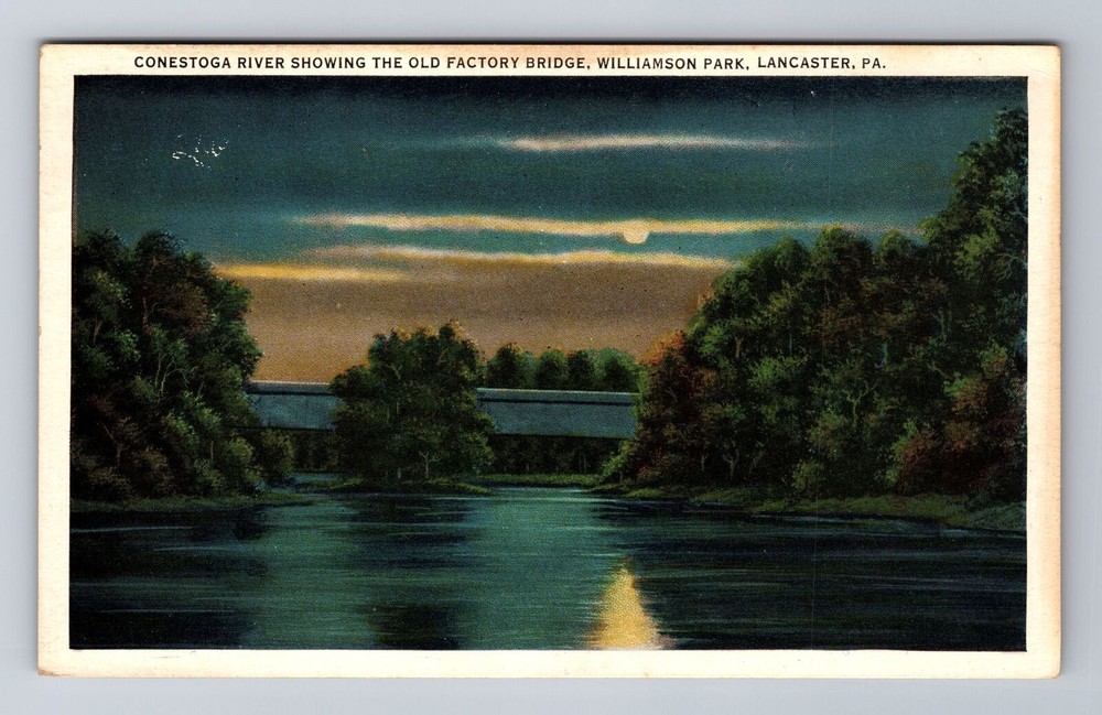 Lancaster PA-Pennsylvania, Conestoga River, Antique, Vintage Souvenir Postcard