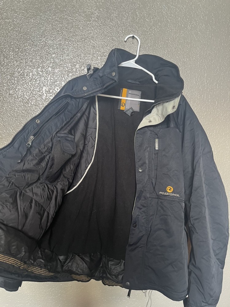 ROSSIGNOL Ski Jacket Mens X Large Hooded Insulated Waterproof Snowboard Black