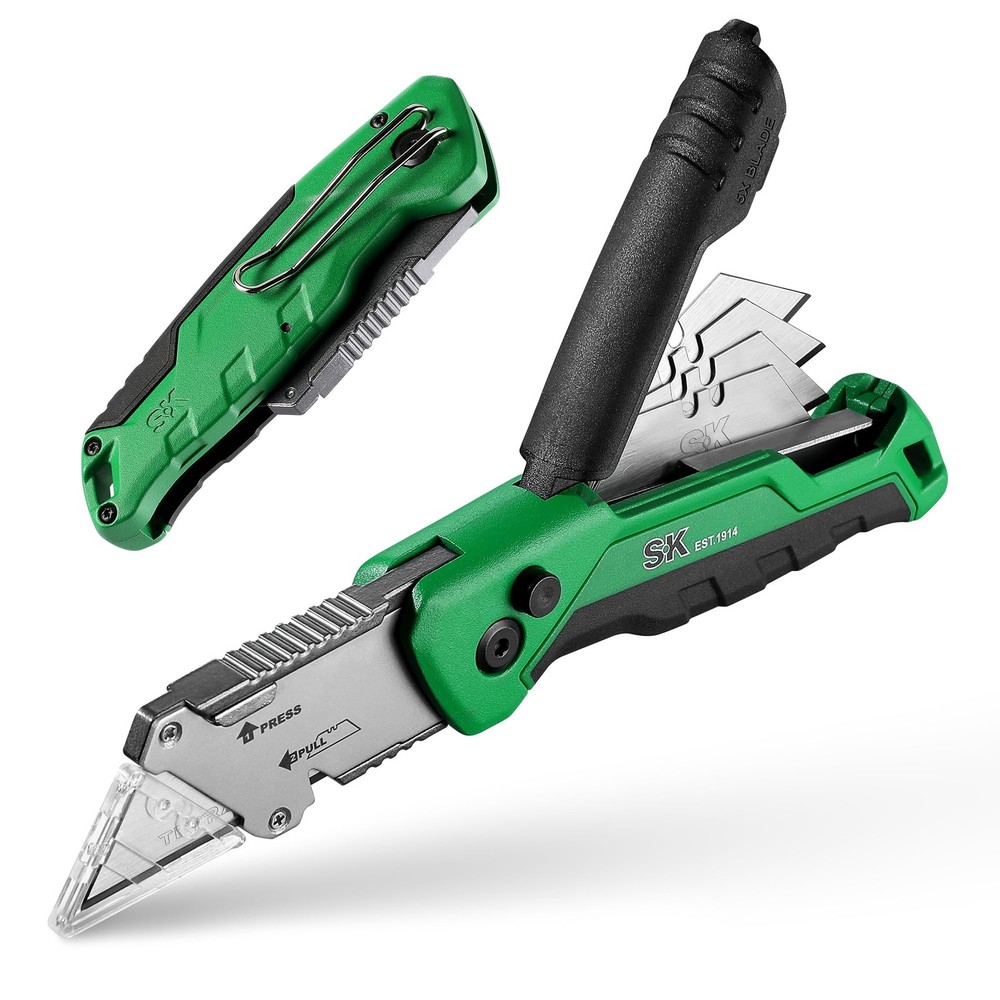 SK Folding Utility Knife with Additional Wire Cutter Quick Change Box Cutter...