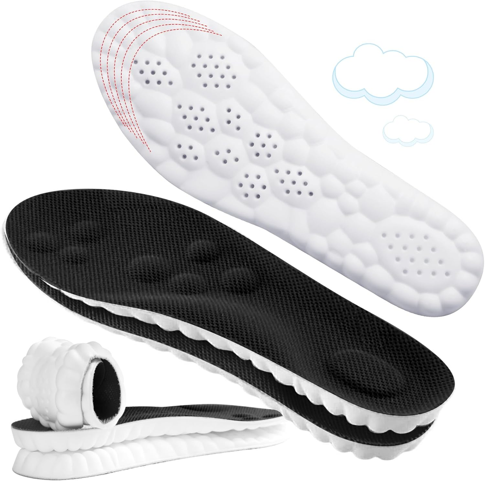 4D Cloud Insoles for Men - Soft Memory Foam with Arch Support for Comfort