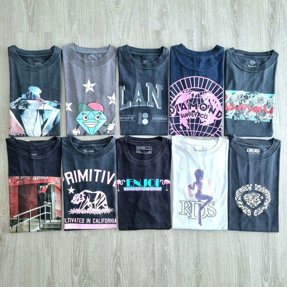 Vintage SKATEBOARD Shirt Bundle 10 Pieces Medium Skate Lot Mix Brands Collection