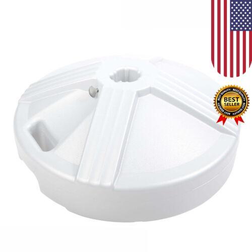 White Heavy-Duty Fillable Umbrella Base Fits 1'' to 1.5'' Poles-image