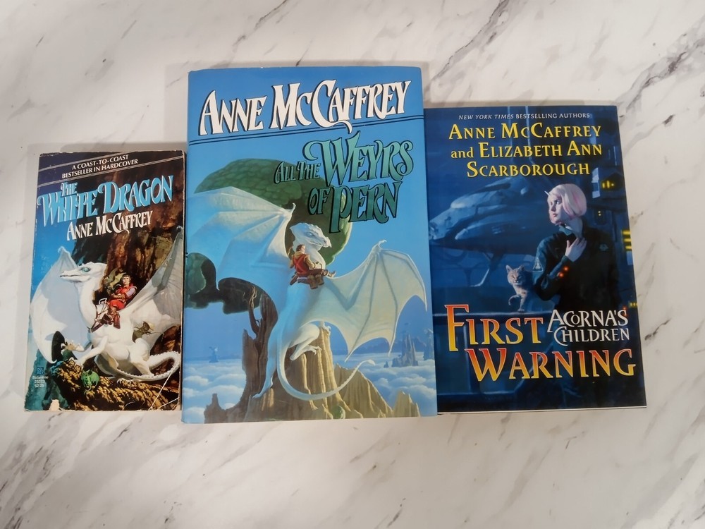 Anne McCaffrey 3 Book Lot: White Dragon - Weyrs Of Pern - First Warning