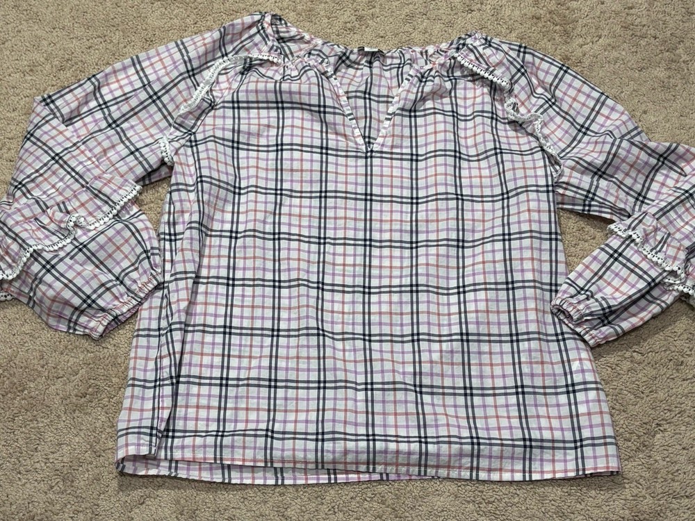 J. Crew Womens Shirt Size Small Multicolor Plaid Lightweight Classic Casual
