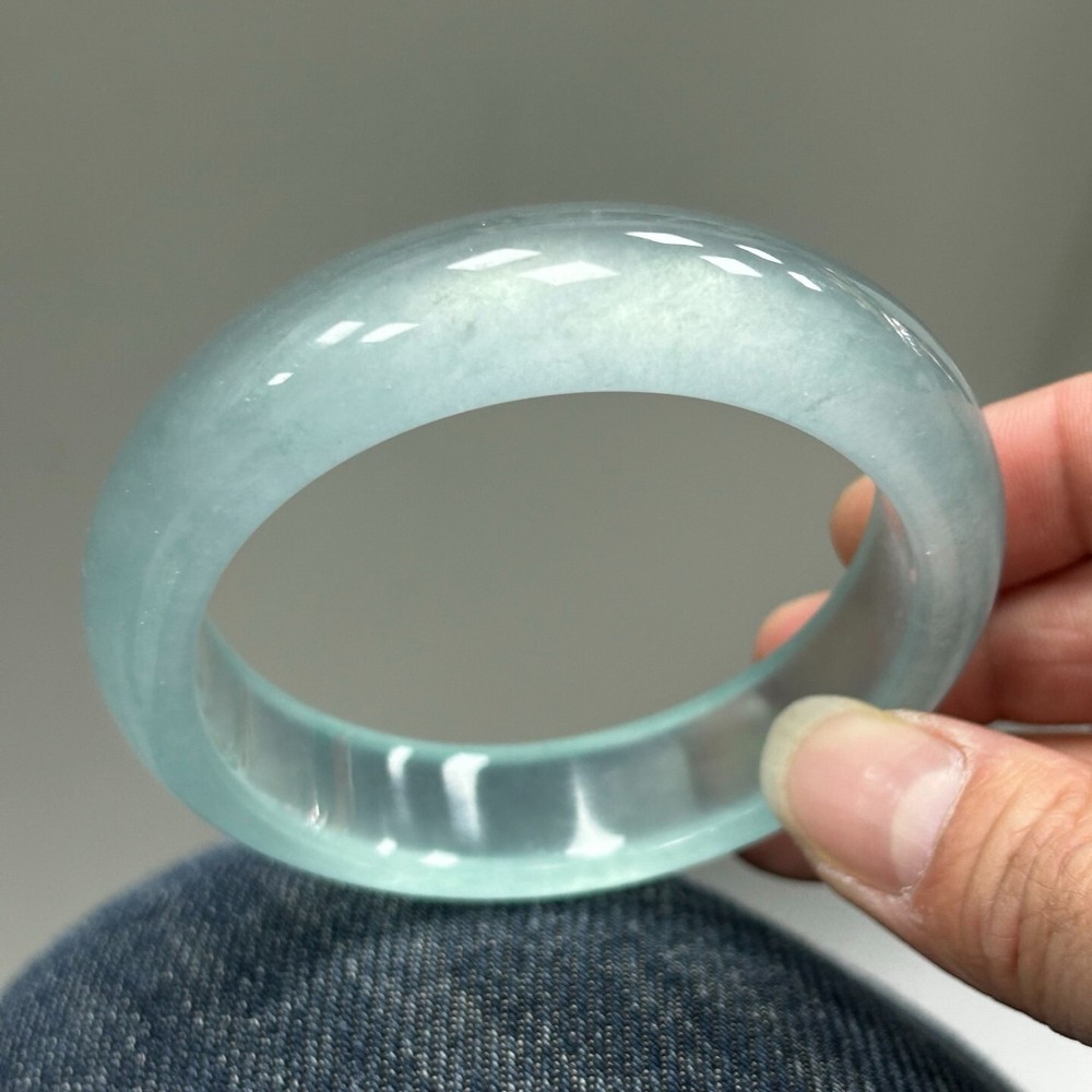 Certified Natural ice Green Myanmar Jade jadeite Bracelets Bangle 59MM
