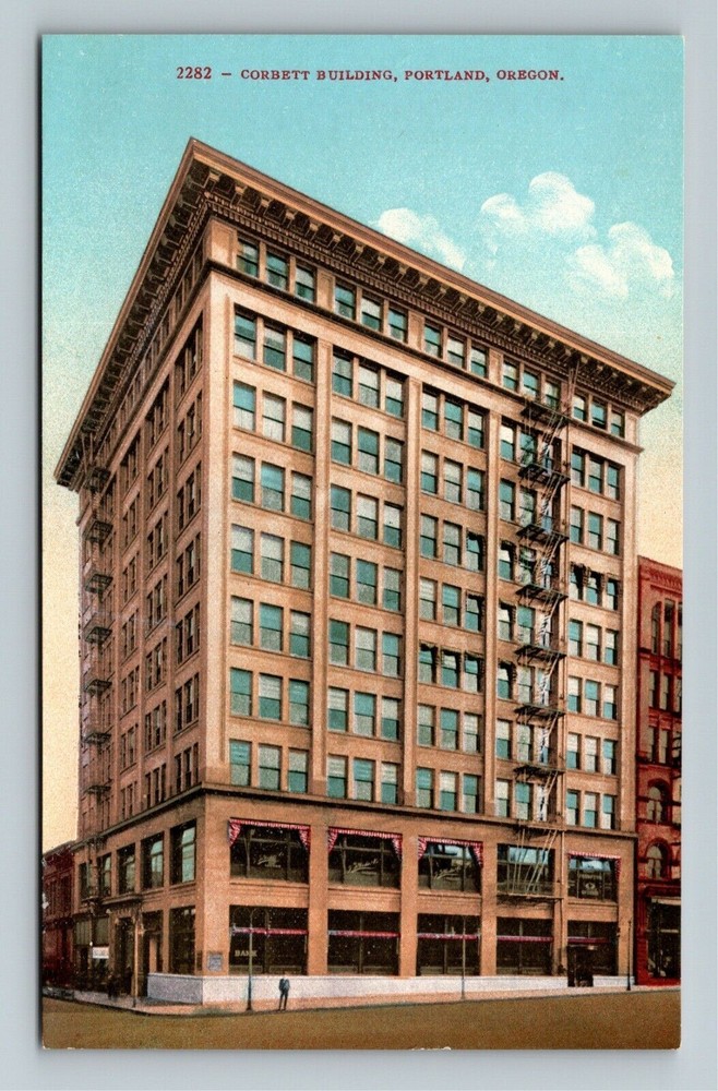 Portland OR-Oregon, Corbett Building Vintage Souvenir Postcard