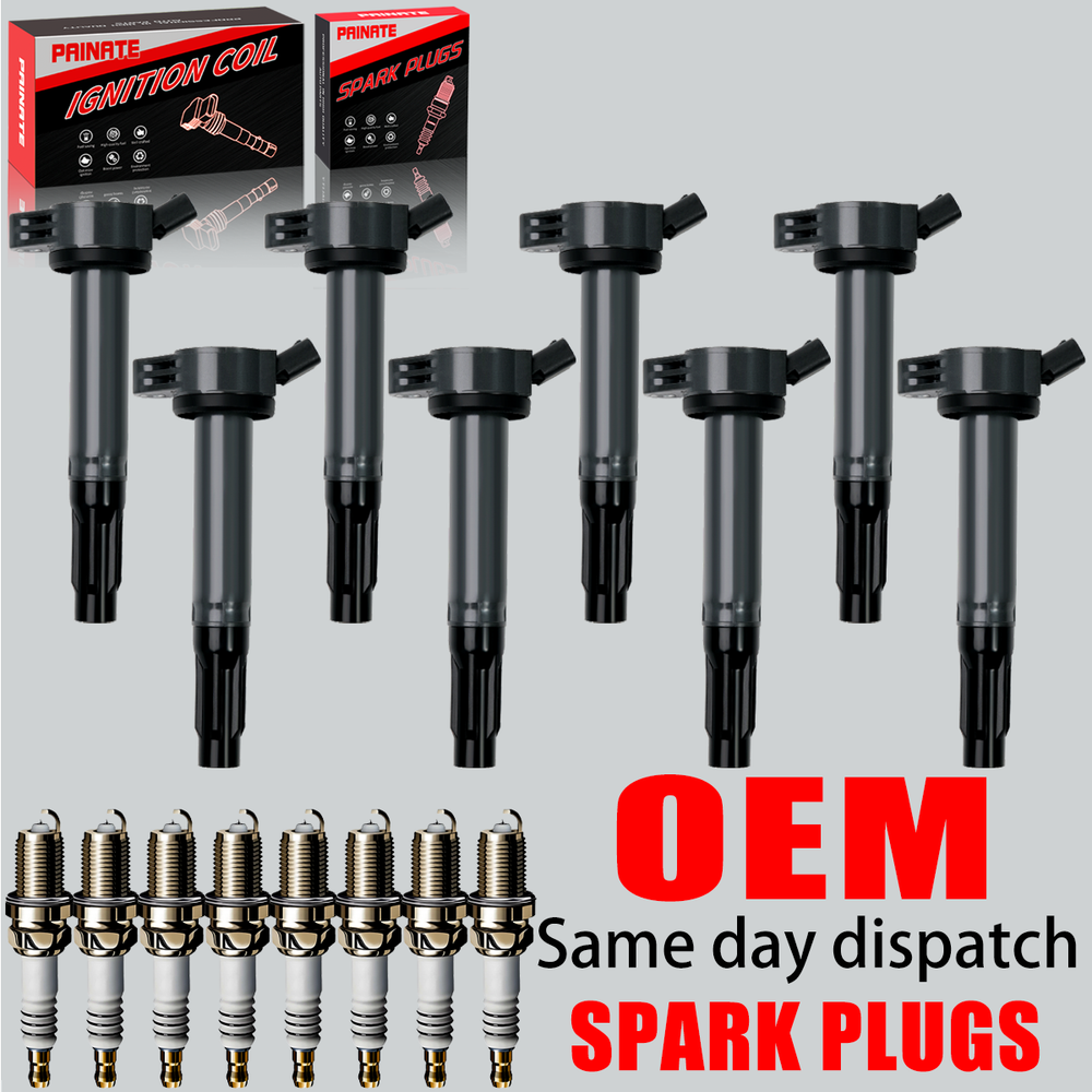 8X OEM Ignition Coil & 8 Iridium Spark Plug For Lexus GX460 LS460 Sequoia Tundra