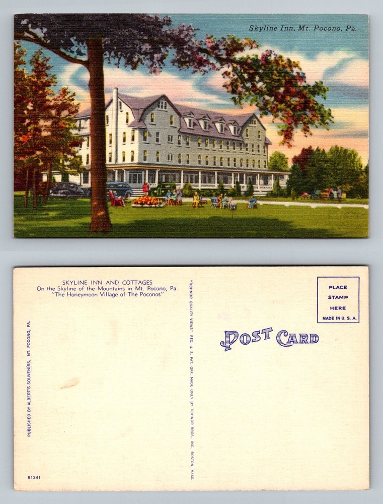 Mount Pocono, PA-Pennsylvania, Skyline Inn Mountain Resort Vintage Postcard