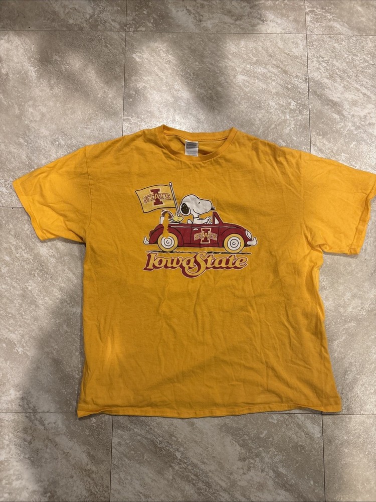 Vintage 90s Peanuts Snoopy State University T Shirt Men’s Size XL Yellow