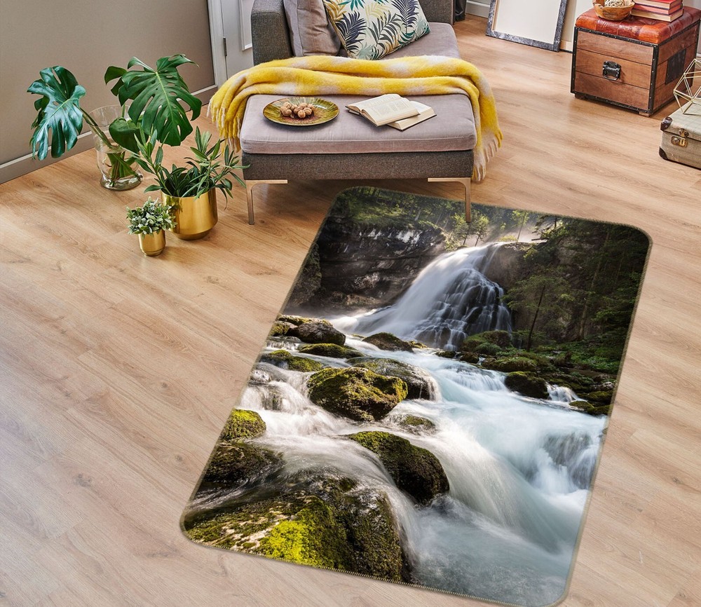 3D Waterfall River ZHUC2385 Game Non Slip Carpet Mat Photo Carpet Amy