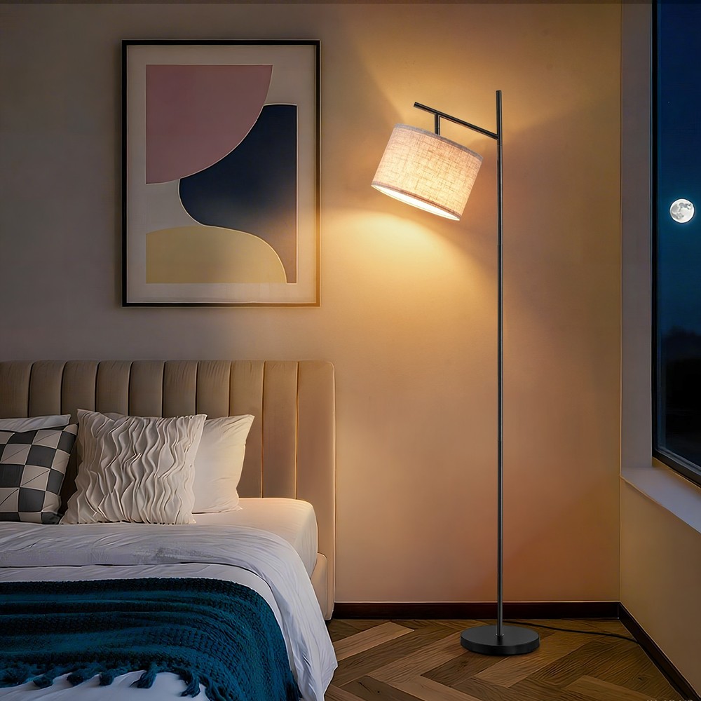 EDISHINE Modern Floor Lamp w/ 3 Color Temperatures,Adjustable Shade&Foot Switch