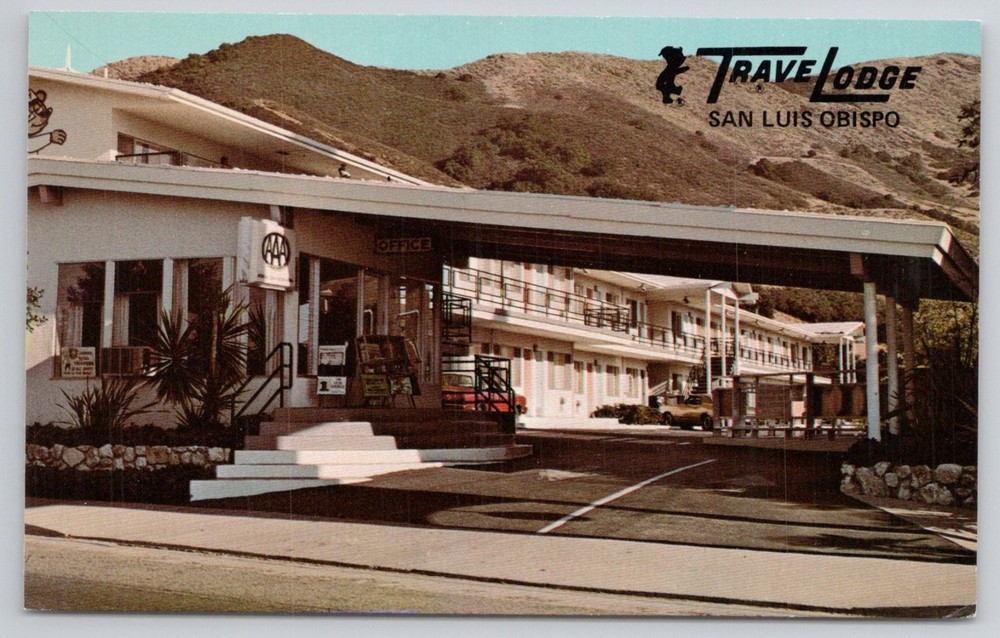 Vintage Travelodge San Luis Obispo CA Postcard - Mid-Century Motel View