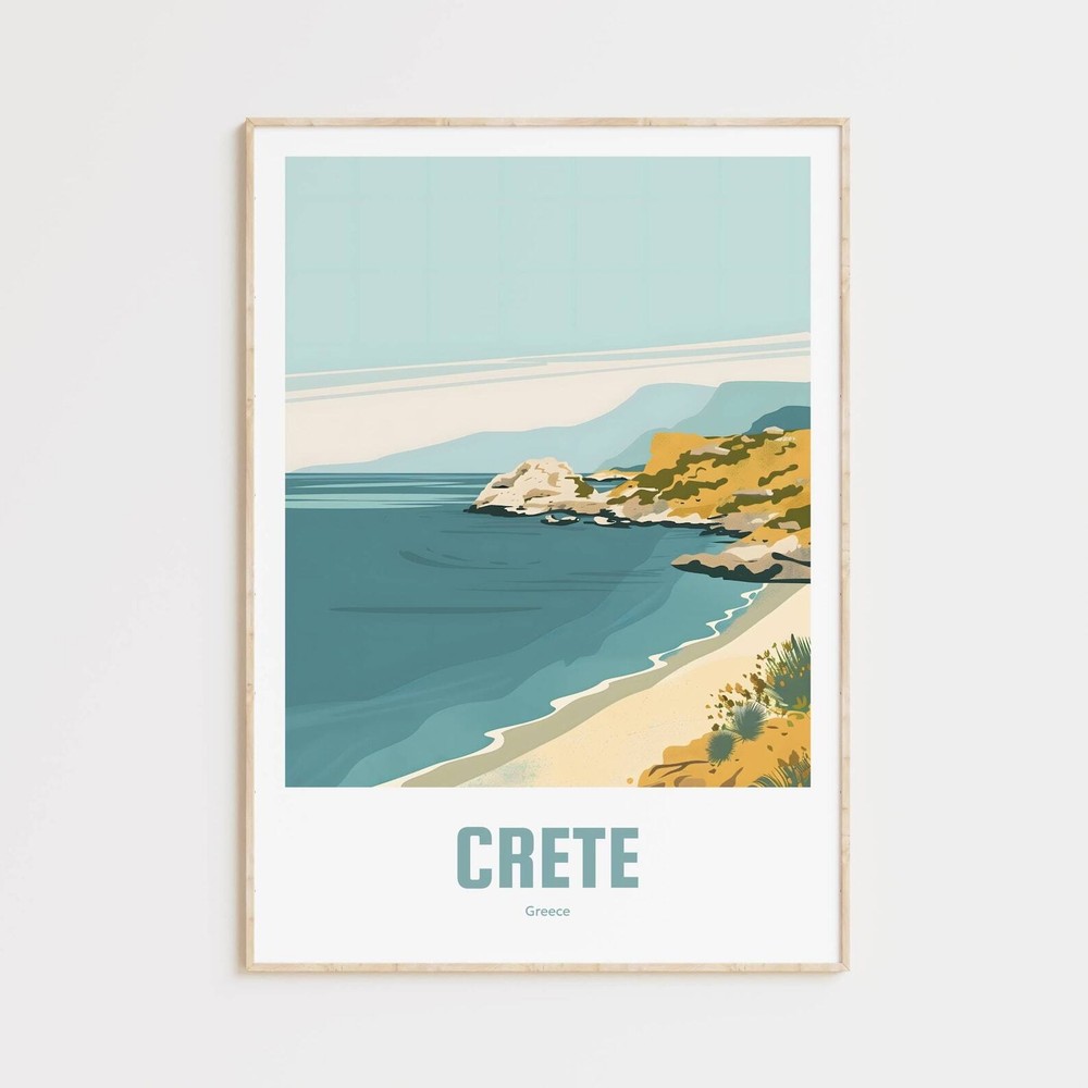 Crete Poster Vintage Travel Poster Retro Crete Travel Poster Gift Crete Wall