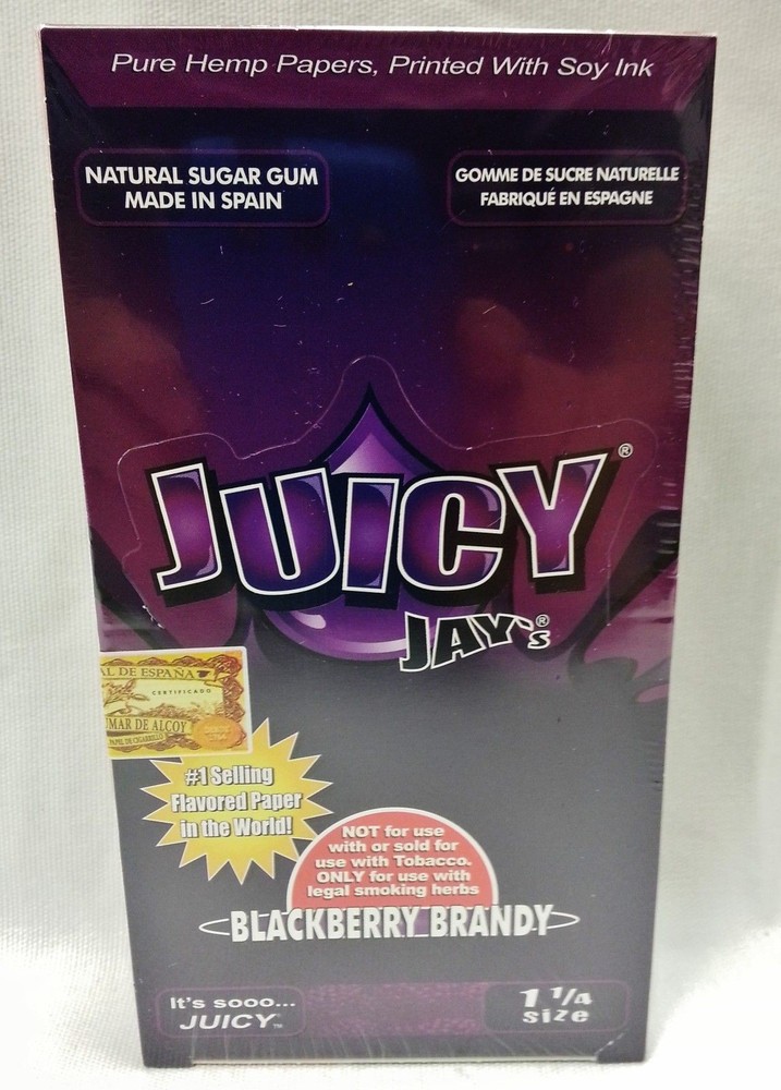 2X Box Juicy Jay’s Blackberry Brandy 1 1/4 Rolling Papers 48 Packs Free Shipping