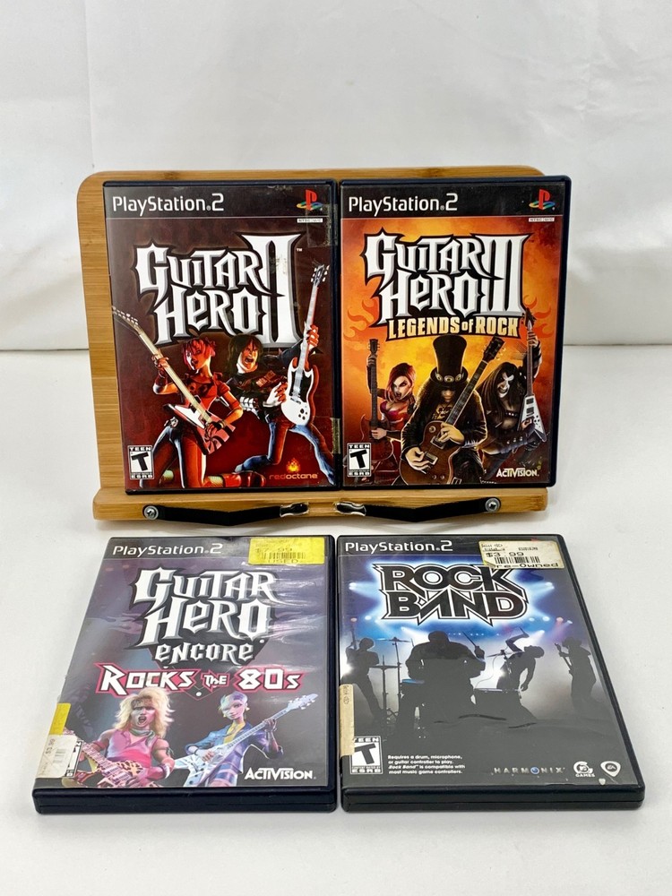 Playstation 2 PS2 Game Lot of 4 - Guitar Hero 2 3 Encore & Rock Band