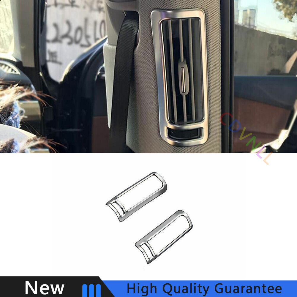 Fit For Audi Q7 2016-2019 Matte Silver Car B Pillar Vent Air Outlet Frame Trim