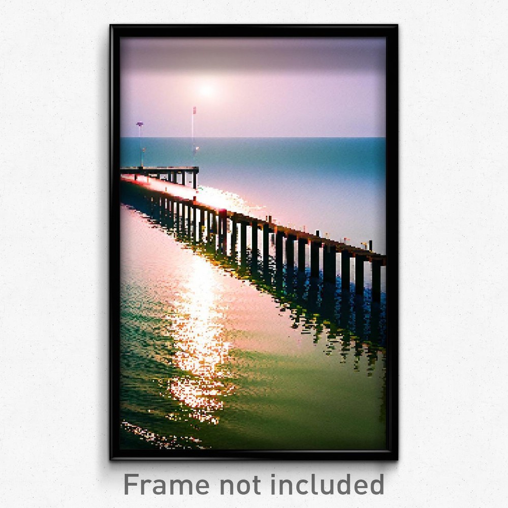 8 Bit Pixel Art Poster Superb Jetty Psychedelic Trippy Video Game Print