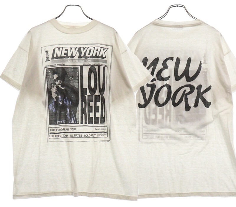 80s LOU REED NEW YORK 80s Lou Reed New York 2 side white T shirt NH14324
