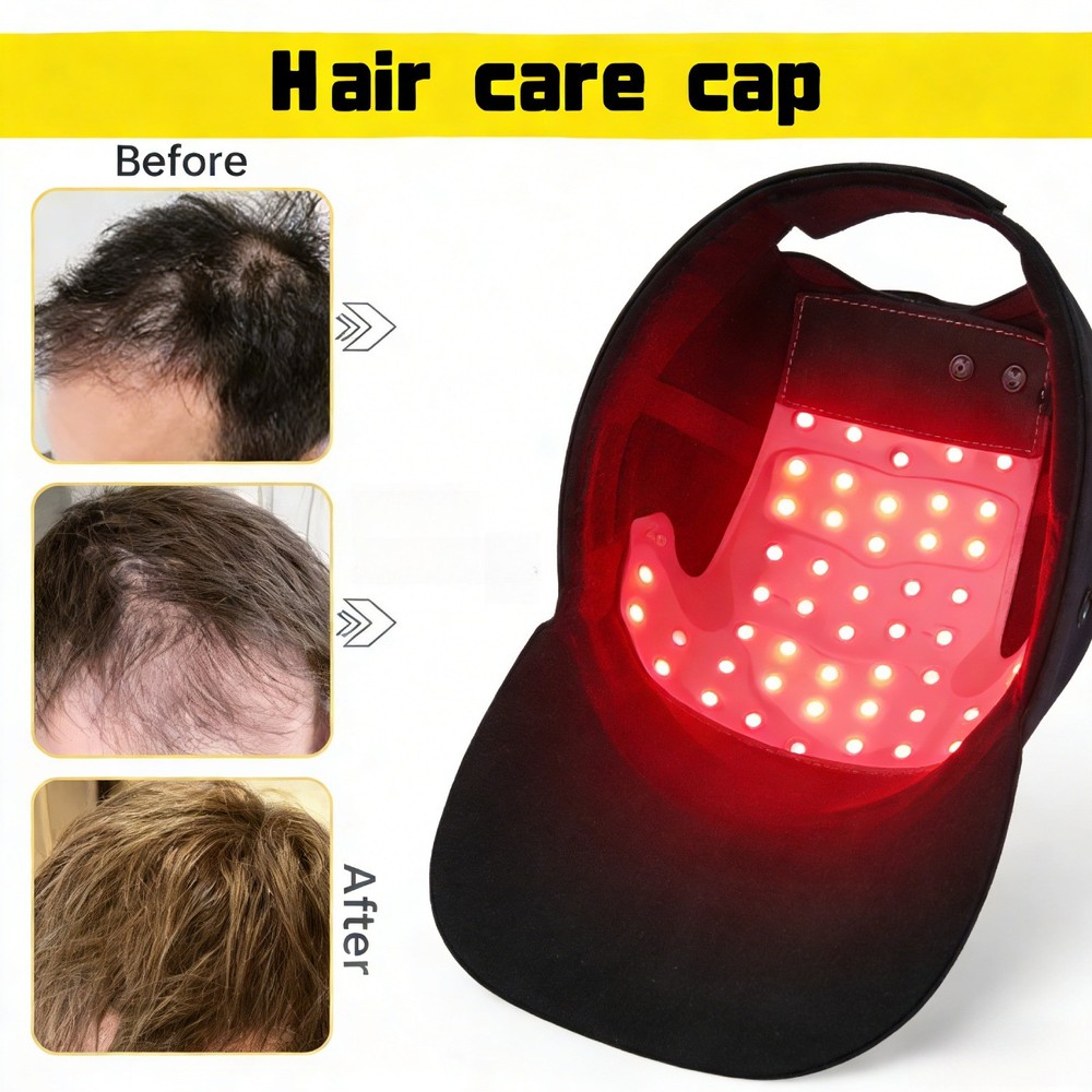 Red Blue LED Light Therapy Cap for Hair Growth Hair Loss Treatment Chargeable