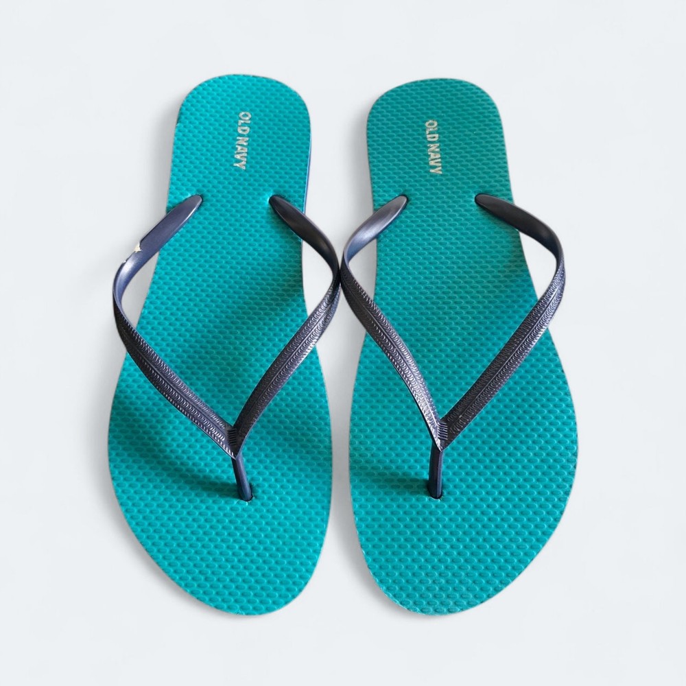Old Navy Flip Flops Teal Womens Size 10