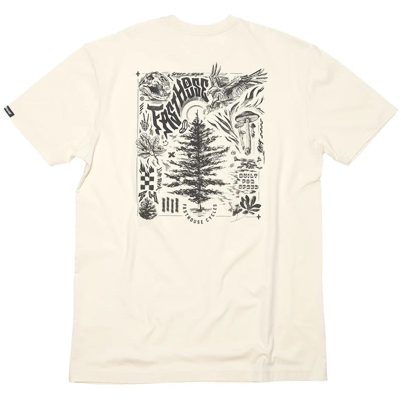 Fasthouse Tomahawk Tee Cream Graphic T-Shirt Mens - XL