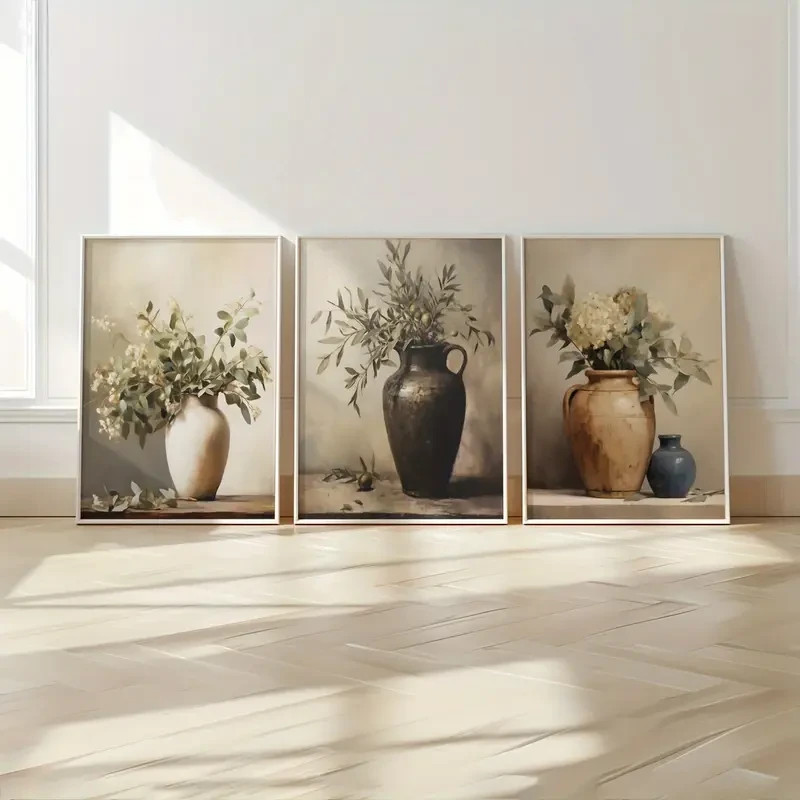 3pcs, Vintage Olive Tree Wall Art Poster Prints, Botanical Eucalyptus Wall Decor