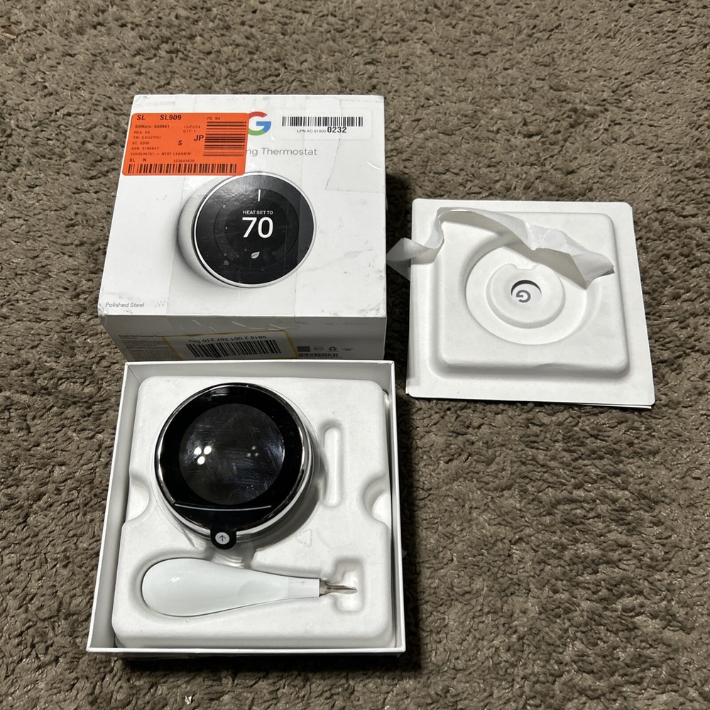 NEW Google Nest Learning Thermostat Black! OPEN BOX! QUALITY!