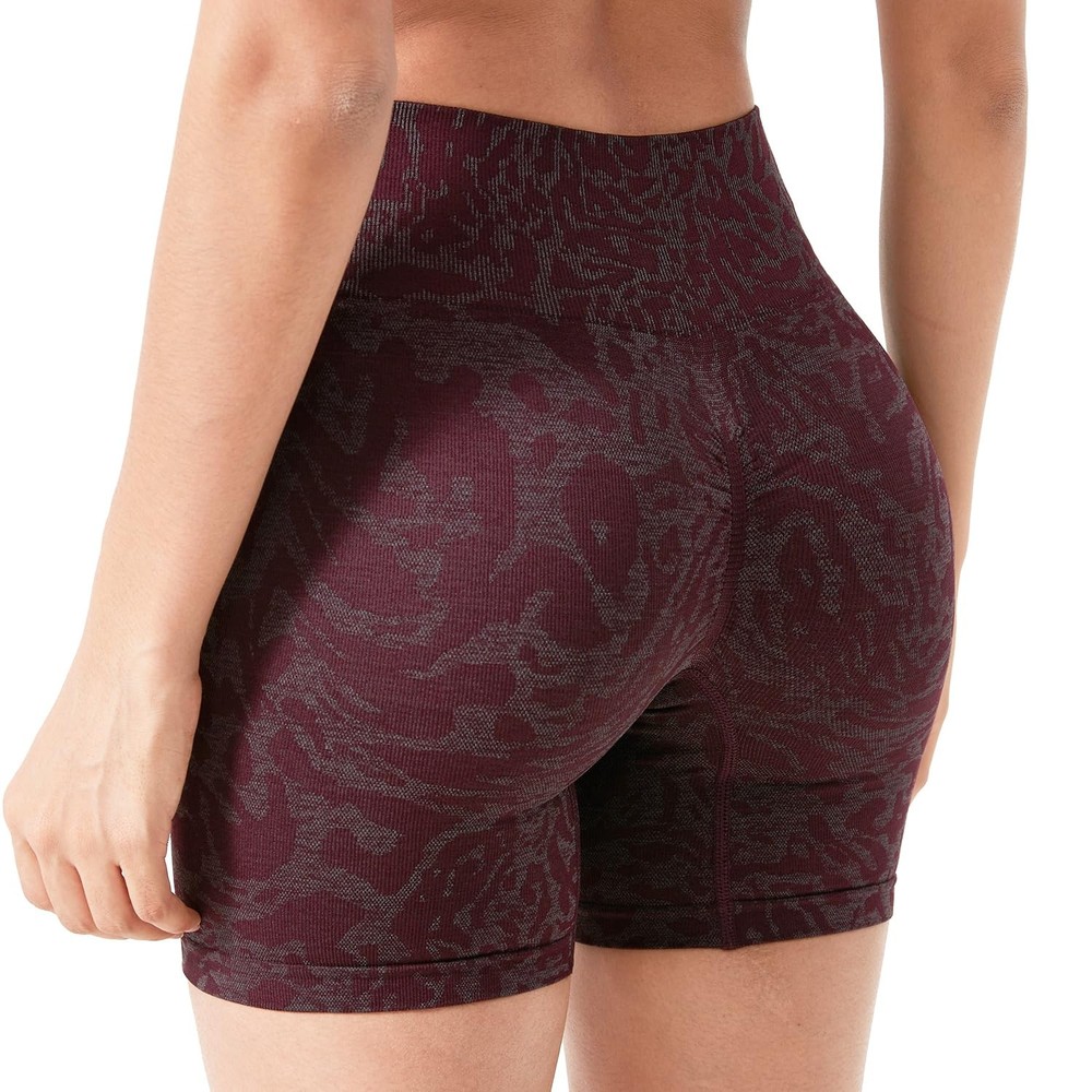 Women Workout Impact Shorts 6 Scrunch Butt Lifting Tummy Control Animal Gym S...